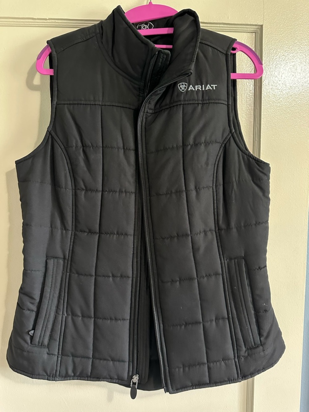 Ariat Black Quilted Sleeveless Vest with Stand Collar